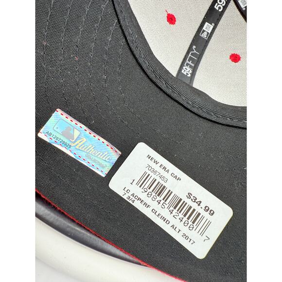 New Era 59Fifty Cleveland Indians Low Profile Size 7 3/4 Red Fitted Hat Cap NEW - Picture 6 of 8